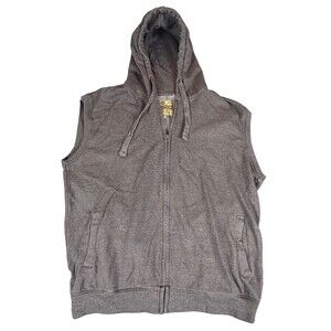 Evolution in Design Hoodie Mens XL Gray Zip Front Fleece Pockets Sleeveless